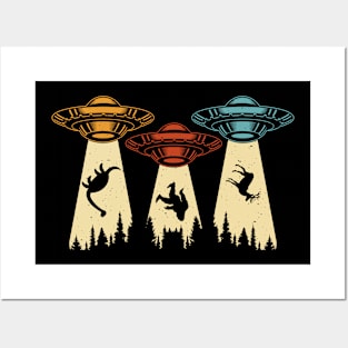 Alien Ufo abduction camping Posters and Art